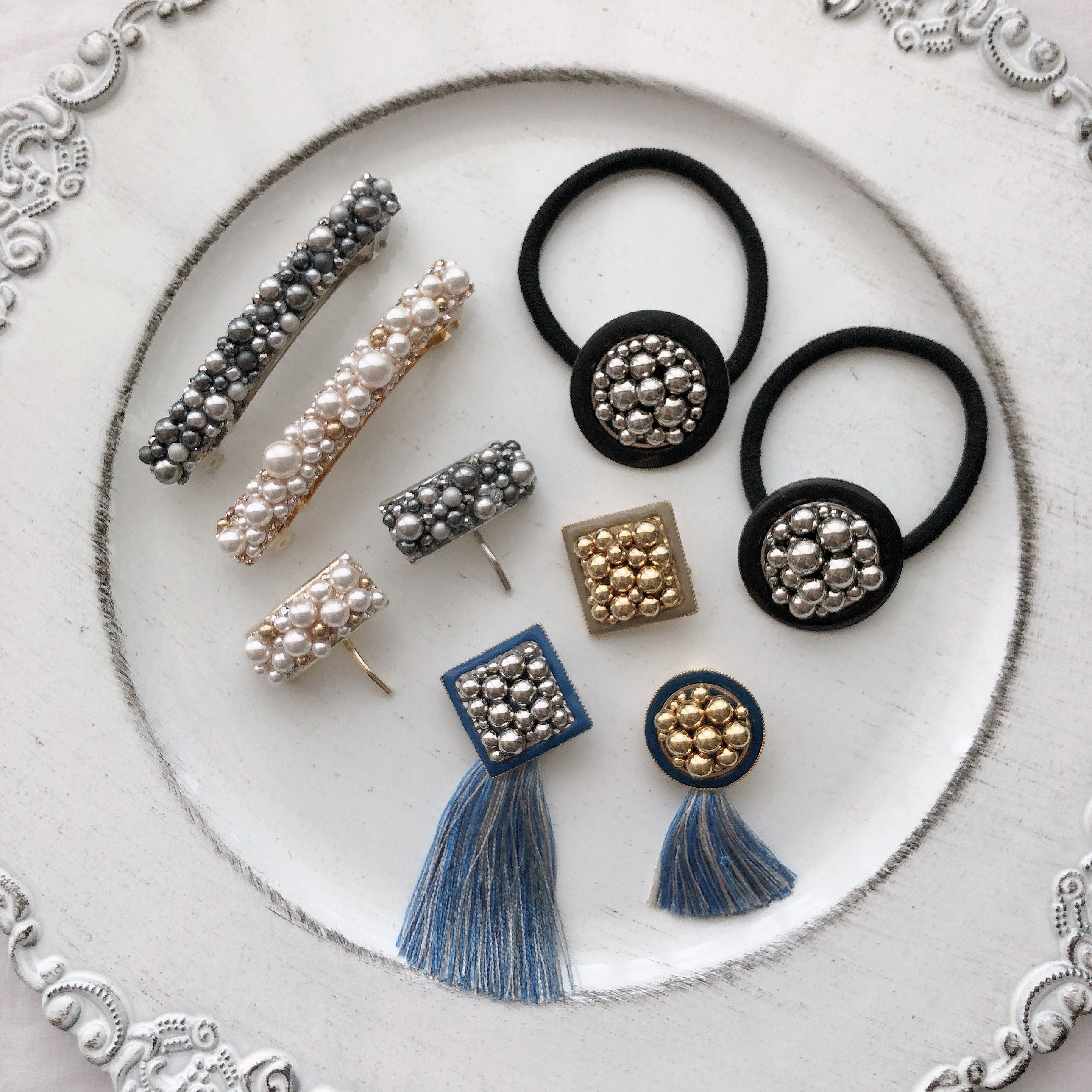 【丸いパーツを立体的に配置するコツ】～立体的に作るヘアアクセサリー～の紹介画像2