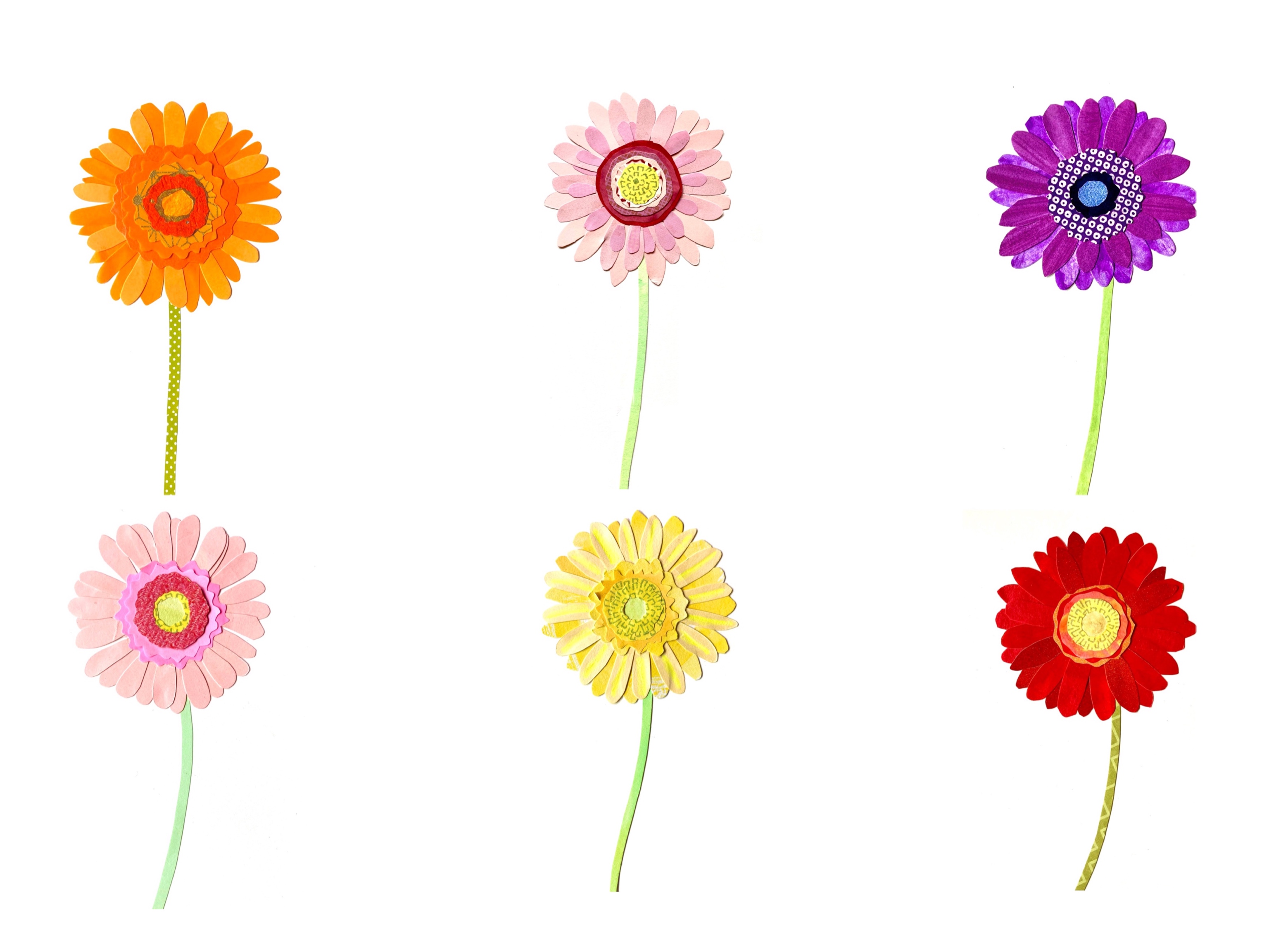 簡単♡ガーベラのペーパーコラージュの作り方の紹介画像1