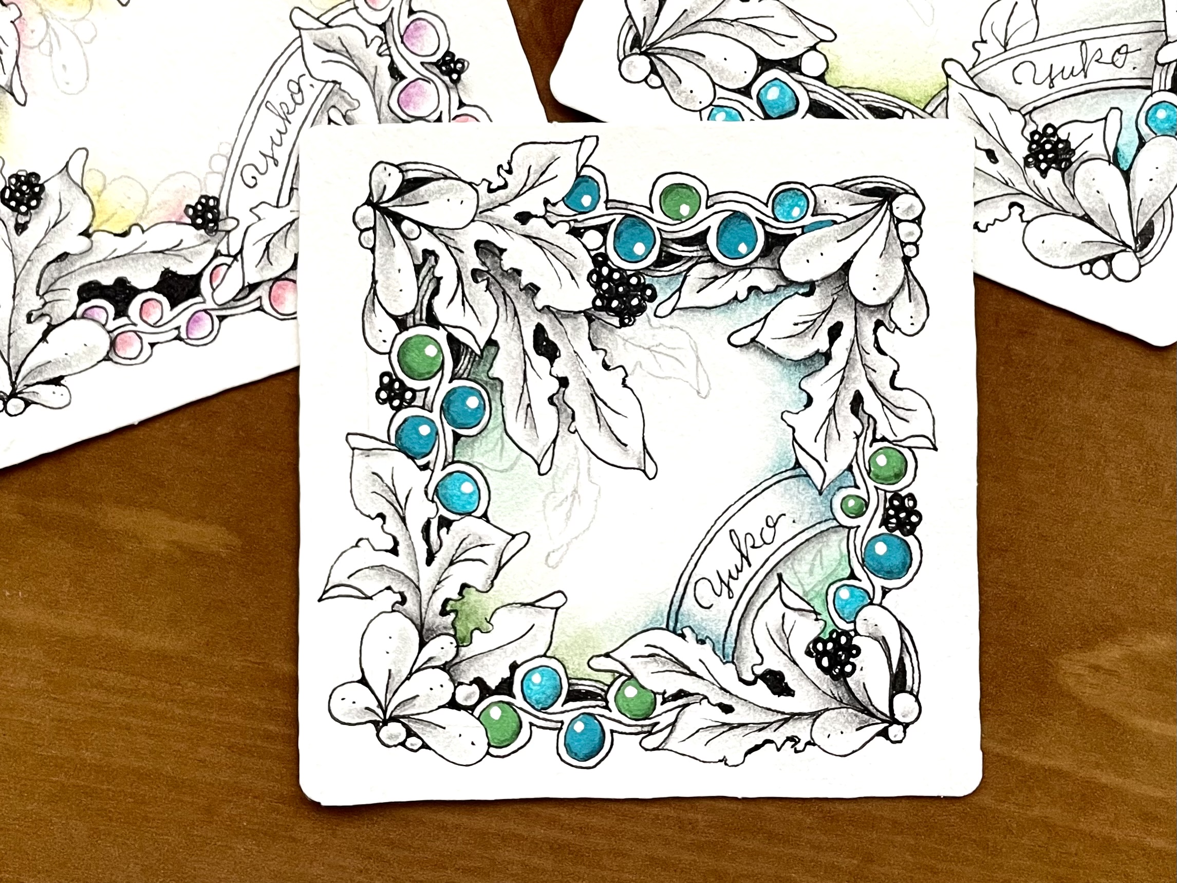 ゼンタングル®︎・Green Windowの描き方の紹介画像3